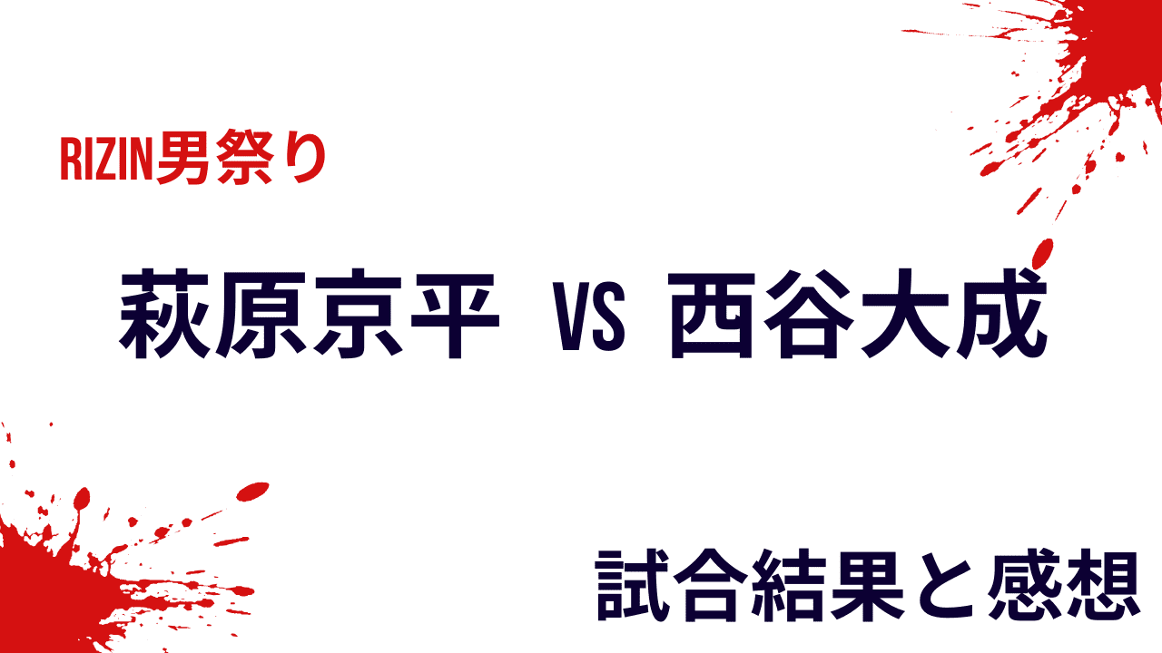 萩原京平vs西谷大成の結果と感想・試合内容【RIZIN男祭り】